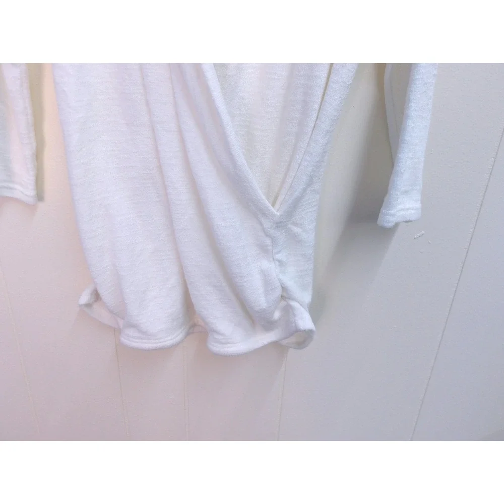 41 Hawthorn White Wrap‎ Front Sweater Top Boho Casual Versatile Size S / #1220